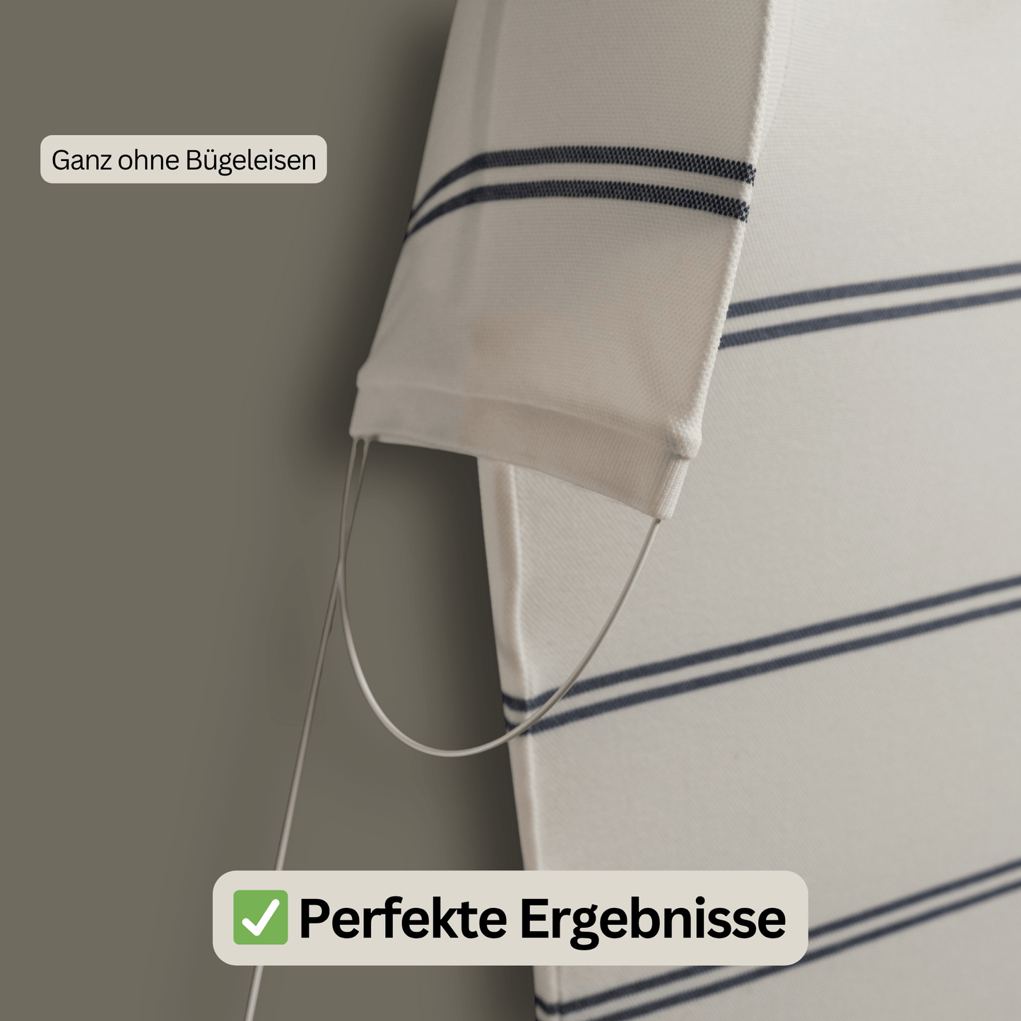 Glattes Hemd nach Trocknung mit der Bügel ESEL® Bügelhilfe – faltenfrei ohne Bügeleisen
