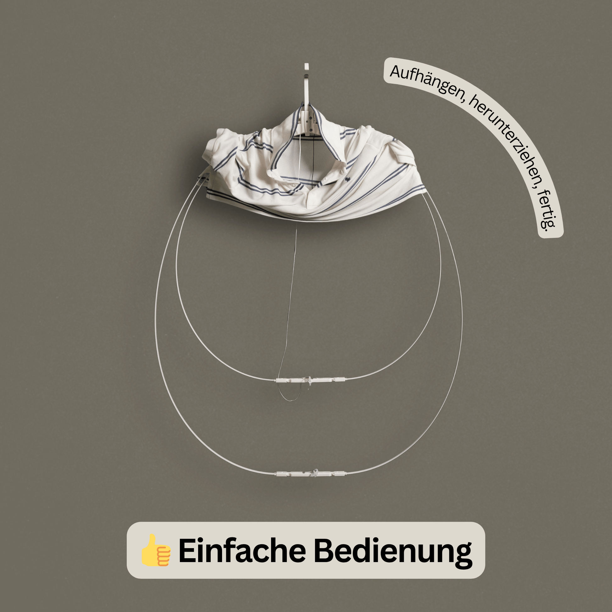 Einfache Bedienung der Bügel ESEL® Bügelhilfe zum Aufziehen von Hemden als stromfreie Alternative zur Bügelpupp
