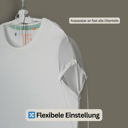 Bügel ESEL® Bügelhilfe an T-Shirt angepasst – flexibel einstellbar für verschiedene Oberteile